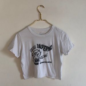 Brandy Melville Cropped “Club Inferno” T-shirt